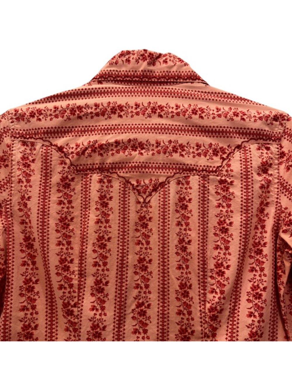 Vintage Lucky Brand Dungarees Pearl Snap Western Blouse Wallpaper Print - Small - Picture 8 of 11